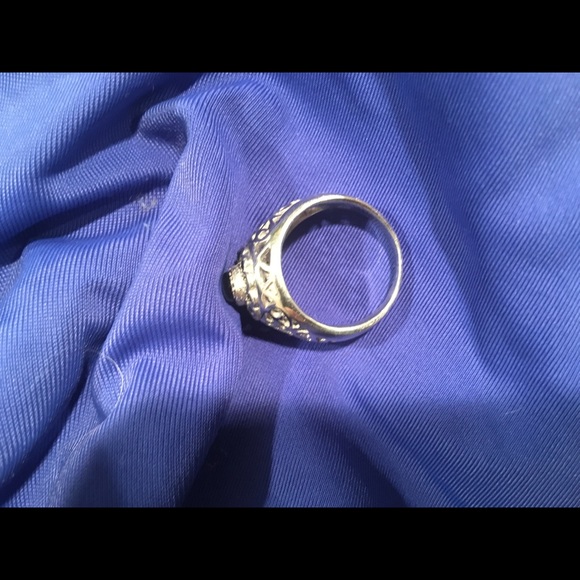 Black Star Sapphire Filagree Sterling Silver Ring - Picture 7 of 15